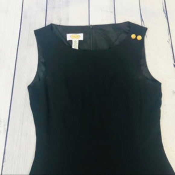 Talbots Little Black Dress with Button Detail sz 4 - Picture 3 of 5
